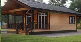 Проект одноэтажного дома из бруса с террасой - Строительство в Таганроге от Строй-Тгн от 135317 руб.